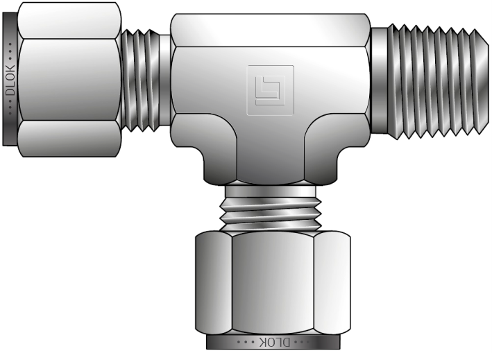 Male Rune Tee NPT (For Fractional Tube)